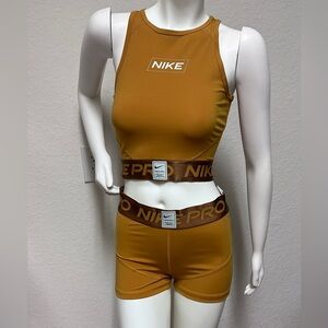 Nike Pro Women’s Crop Tank Size XS Gold DQ5593-727